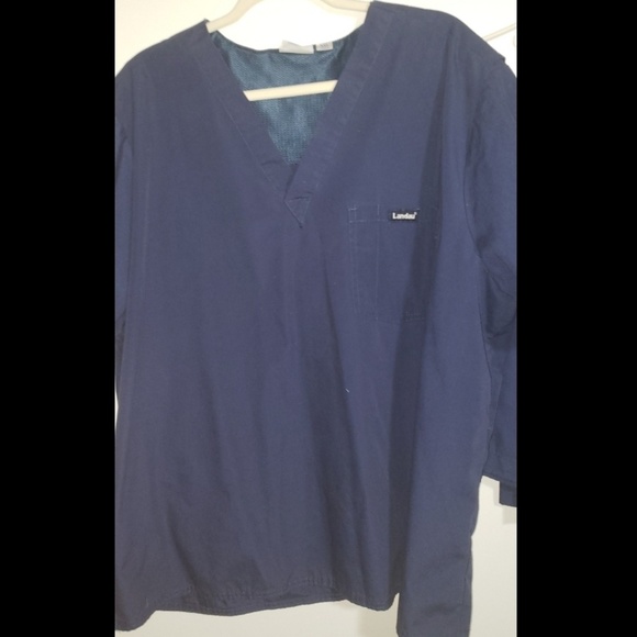 Landau navy blue scrub top size XXL excellent - Picture 1 of 2